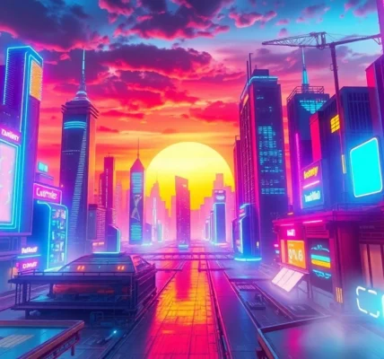 High-quality ai image generator no restrictions creating a vivid futuristic cityscape with neon lights and cyberpunk elements, perfect for digital art enthusiasts.