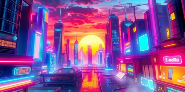 High-quality ai image generator no restrictions creating a vivid futuristic cityscape with neon lights and cyberpunk elements, perfect for digital art enthusiasts.