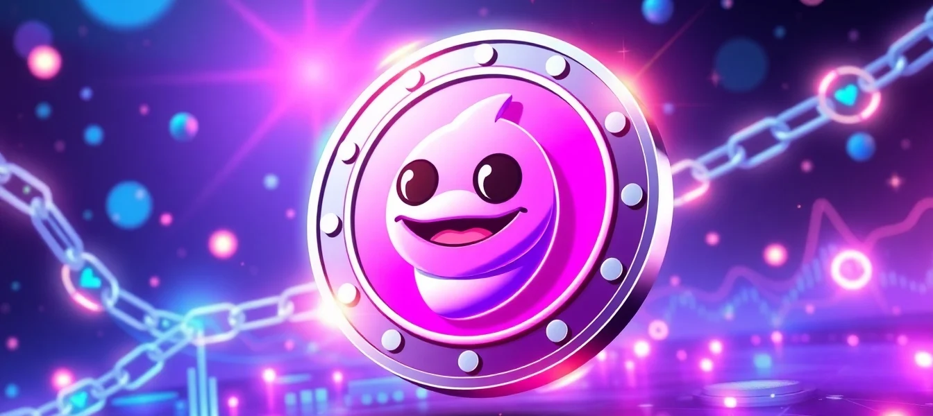 Pepe Meme Coin Price highlights as Pepe mascot overlooks blockchain tokens in vibrant,