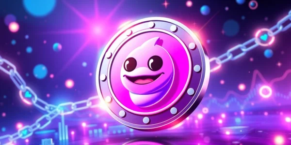 Pepe Meme Coin Price highlights as Pepe mascot overlooks blockchain tokens in vibrant,