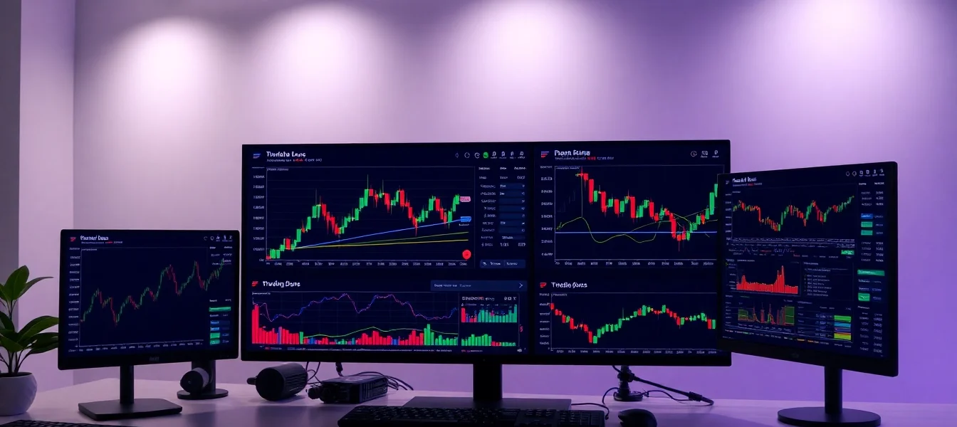 Trading view chart displaying live market analysis with traders analyzing data on the screen